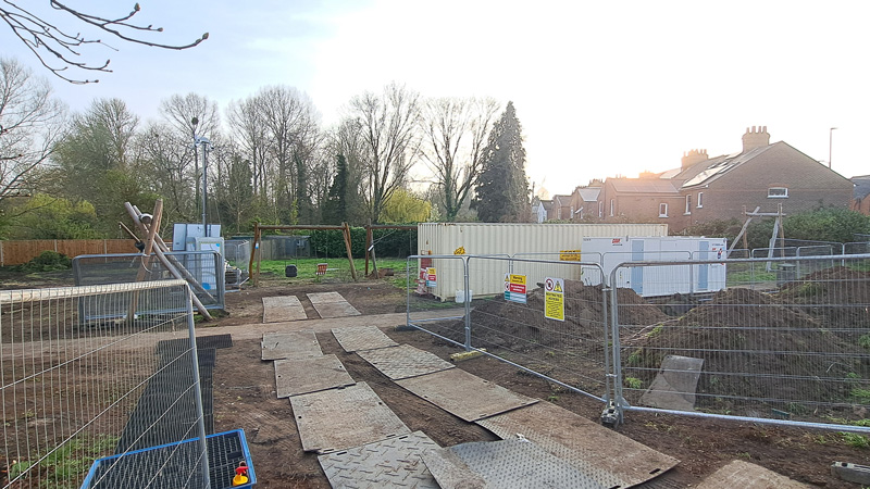 Work finally starts at the Ebury Play Area.