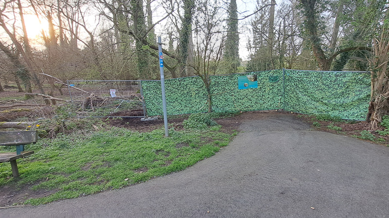 Woodland path has been closed since March 2024.